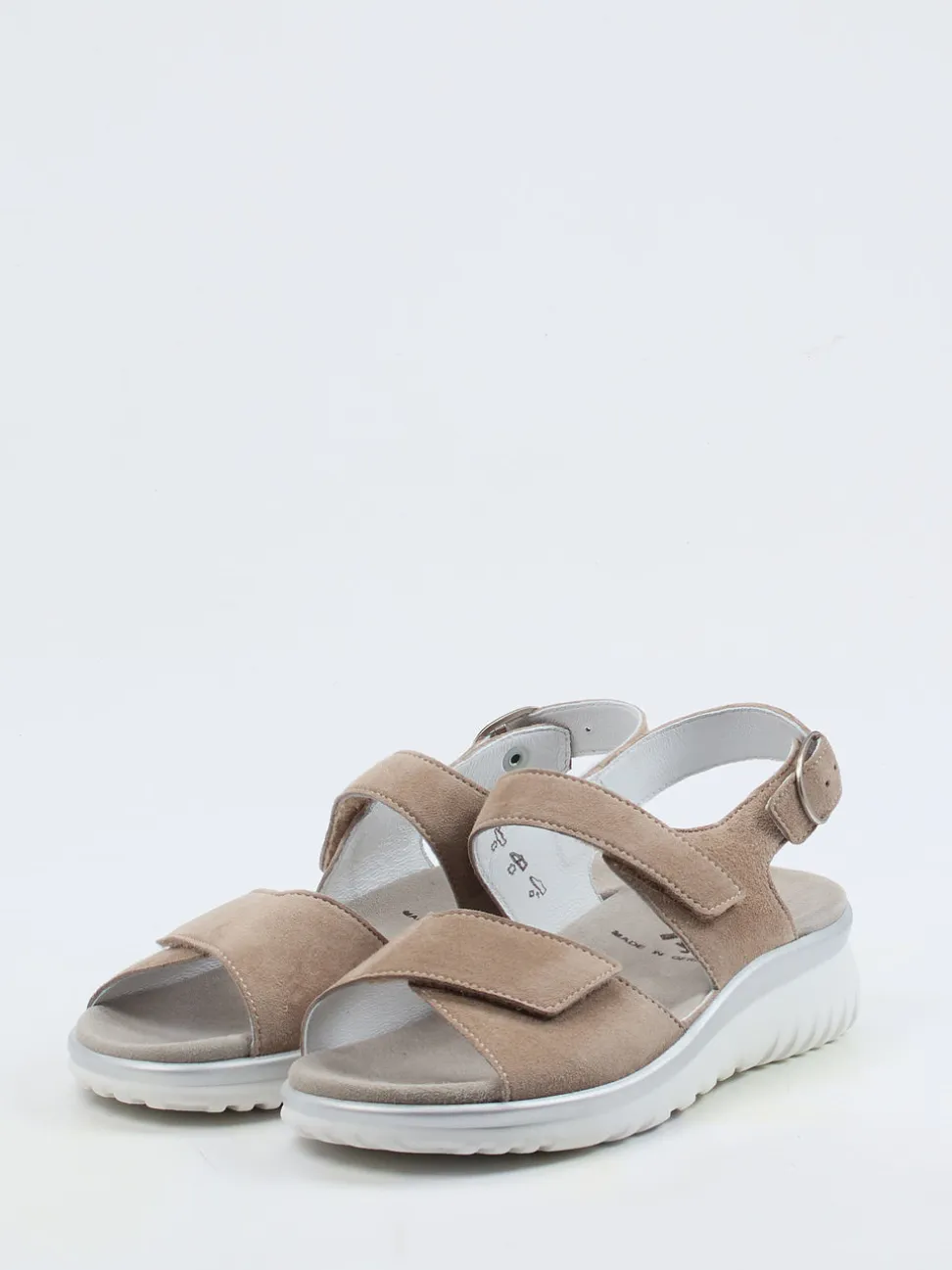 Semler – Komfortsandalen aus Veloursleder beige