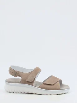 Semler – Komfortsandalen aus Veloursleder beige