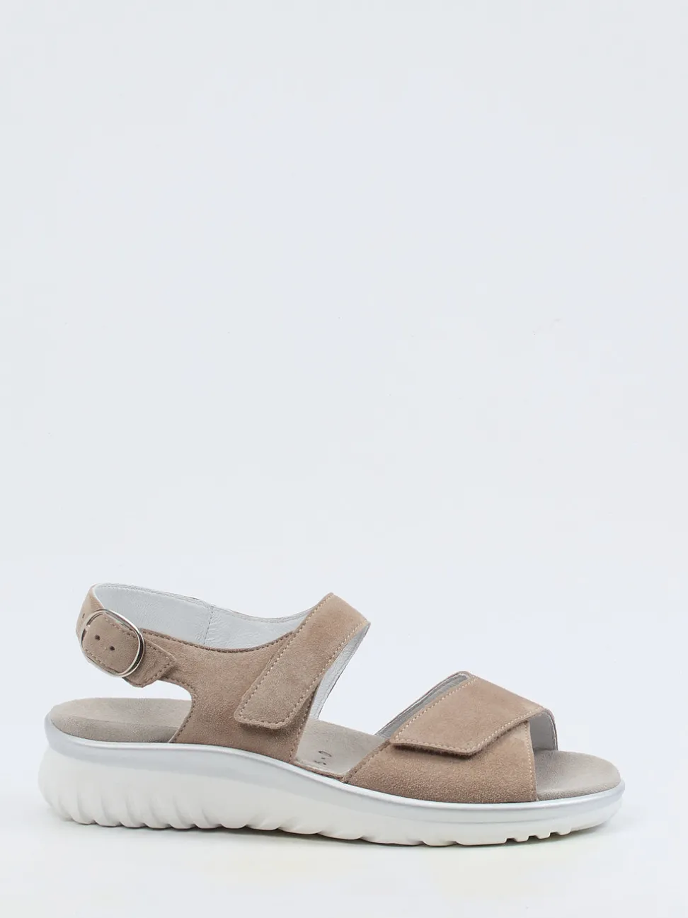 Semler – Komfortsandalen aus Veloursleder beige