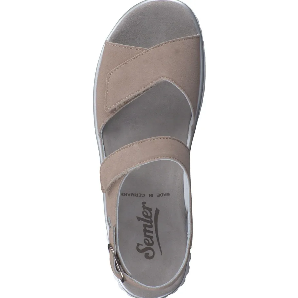 Semler – Komfortsandalen aus Veloursleder beige