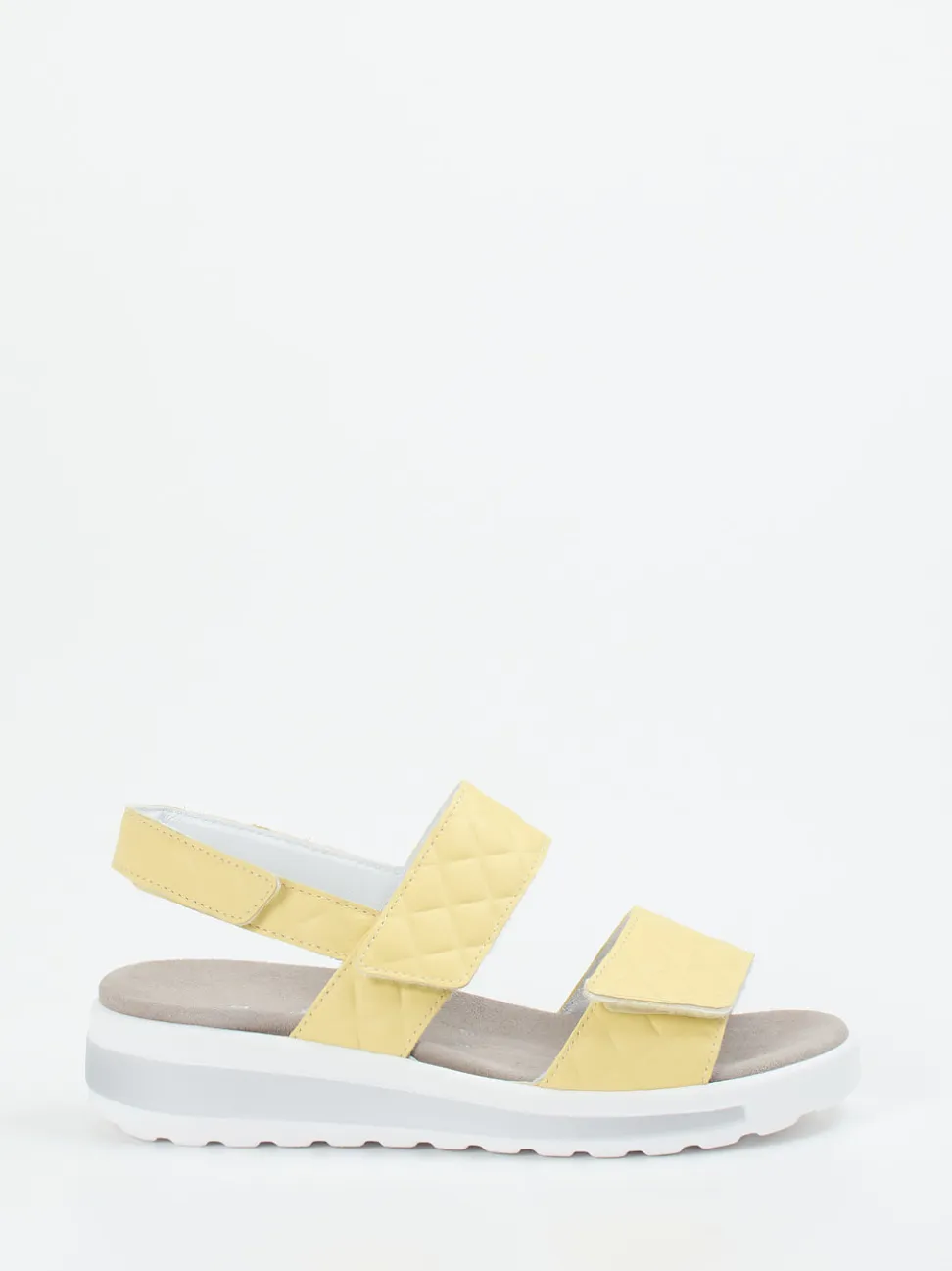 Semler – Komfortsandalen aus geprägtem Leder gelb