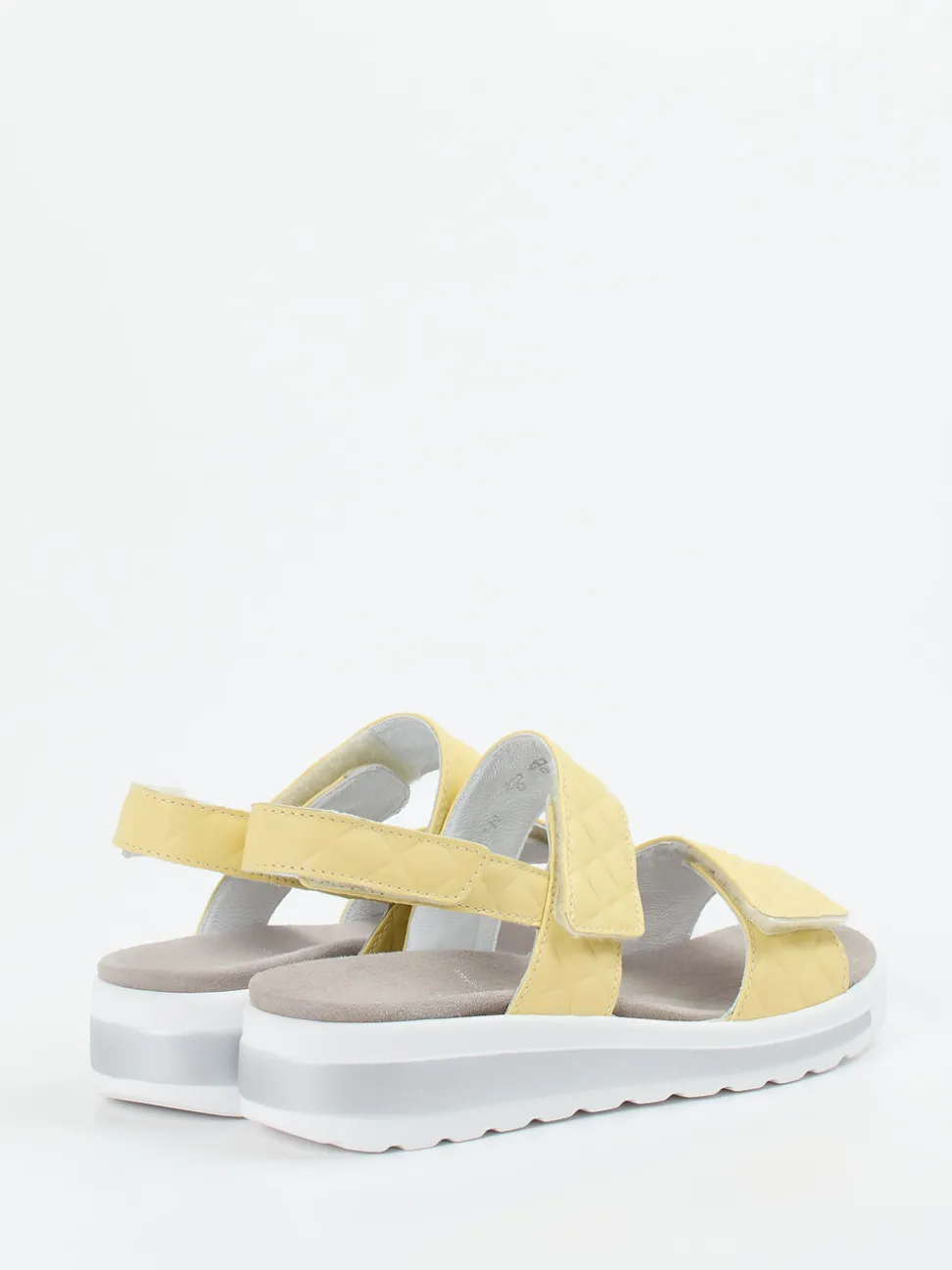 Semler – Komfortsandalen aus geprägtem Leder gelb