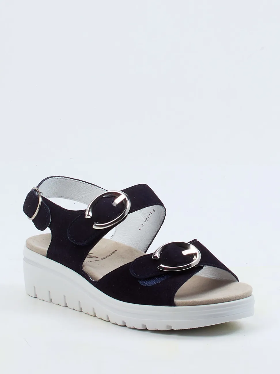 Semler – Komfort-Sandalen aus Veloursleder Dunkelblau
