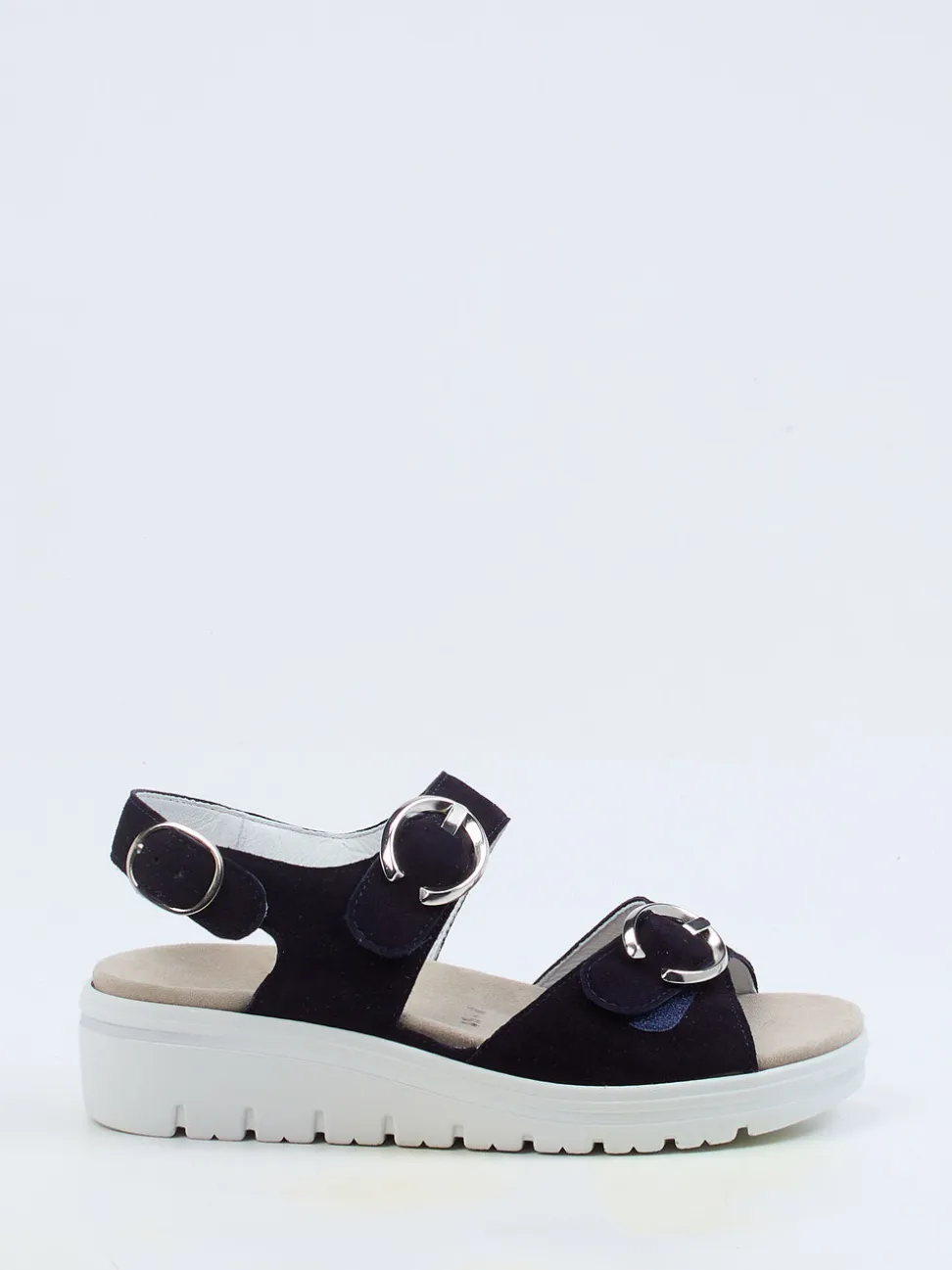 Semler – Komfort-Sandalen aus Veloursleder Dunkelblau