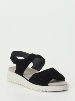 Semler – Komfortsandalen aus Veloursleder schwarz