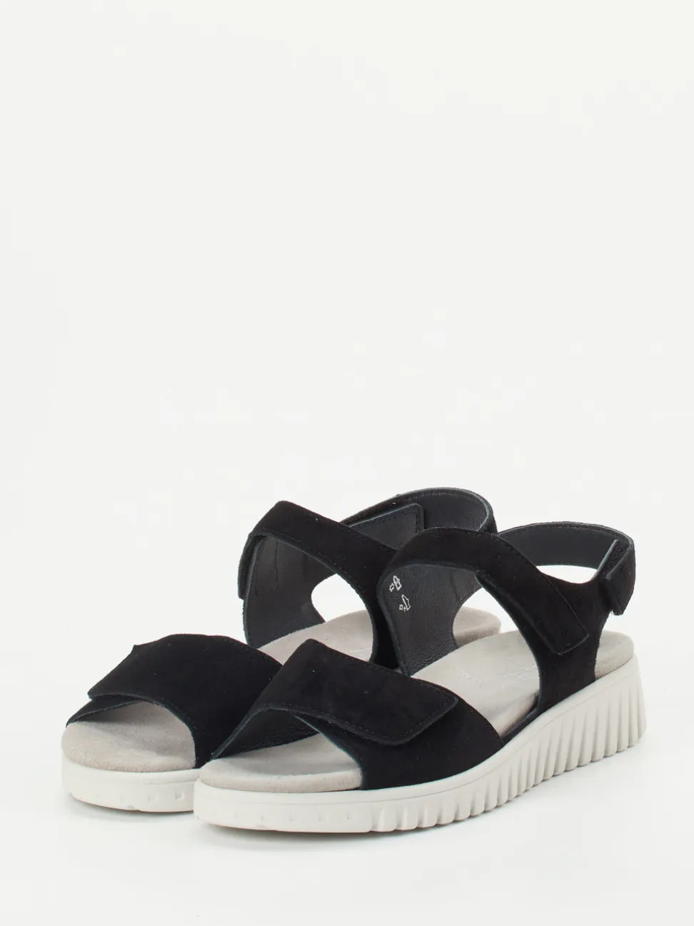 Semler – Komfortsandalen aus Veloursleder schwarz