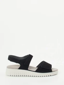Semler – Komfortsandalen aus Veloursleder schwarz