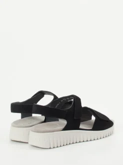 Semler – Komfortsandalen aus Veloursleder schwarz