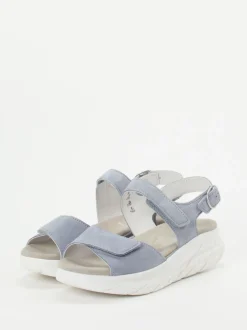 Semler – Komfort-Sandalen aus Veloursleder blau