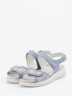 Semler – Komfortsandalen aus Kalbleder Pastellblau