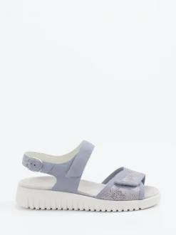 Semler – Komfortsandalen aus Kalbleder Pastellblau