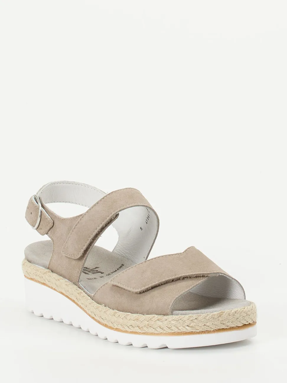 Semler – Komfortsandalen aus Veloursleder taupe