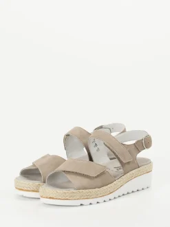 Semler – Komfortsandalen aus Veloursleder taupe