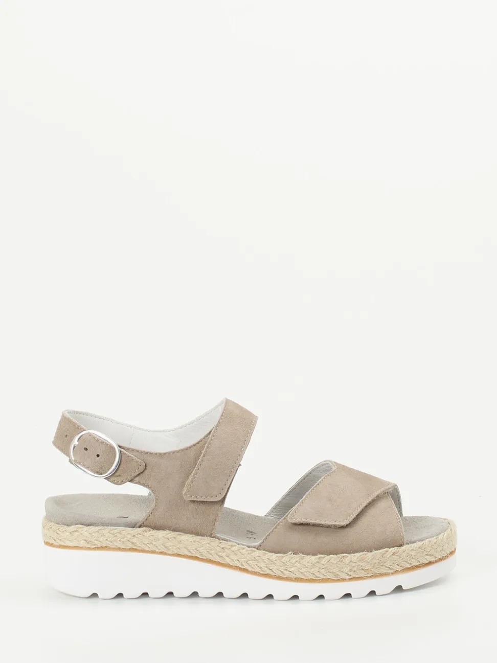 Semler – Komfortsandalen aus Veloursleder taupe