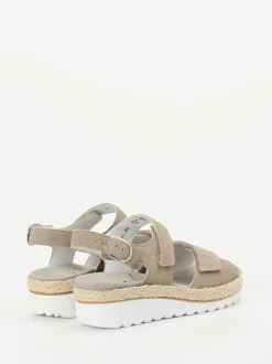 Semler – Komfortsandalen aus Veloursleder taupe