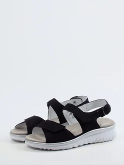 Semler – Komfortsandalen aus Veloursleder Blau