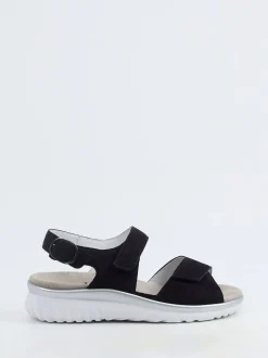 Semler – Komfortsandalen aus Veloursleder Blau