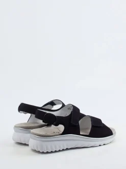 Semler – Komfortsandalen aus Veloursleder Blau