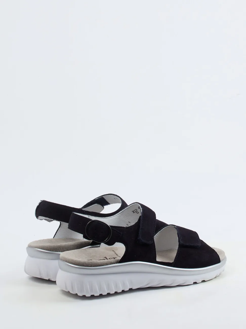 Semler – Komfortsandalen aus Veloursleder Blau