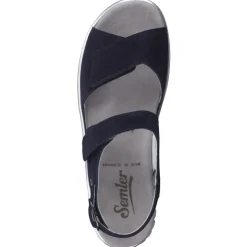 Semler – Komfortsandalen aus Veloursleder Blau