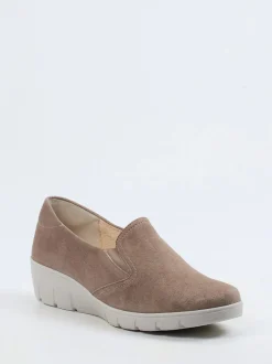 Semler – Komfort-Slipper aus Veloursleder taupe