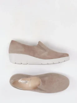Semler – Komfort-Slipper aus Veloursleder taupe
