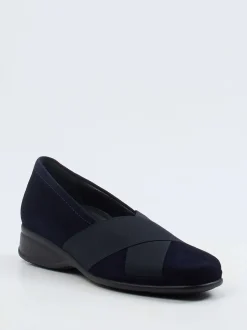 Semler – Komfort-Slipper aus Veloursleder Dunkelblau