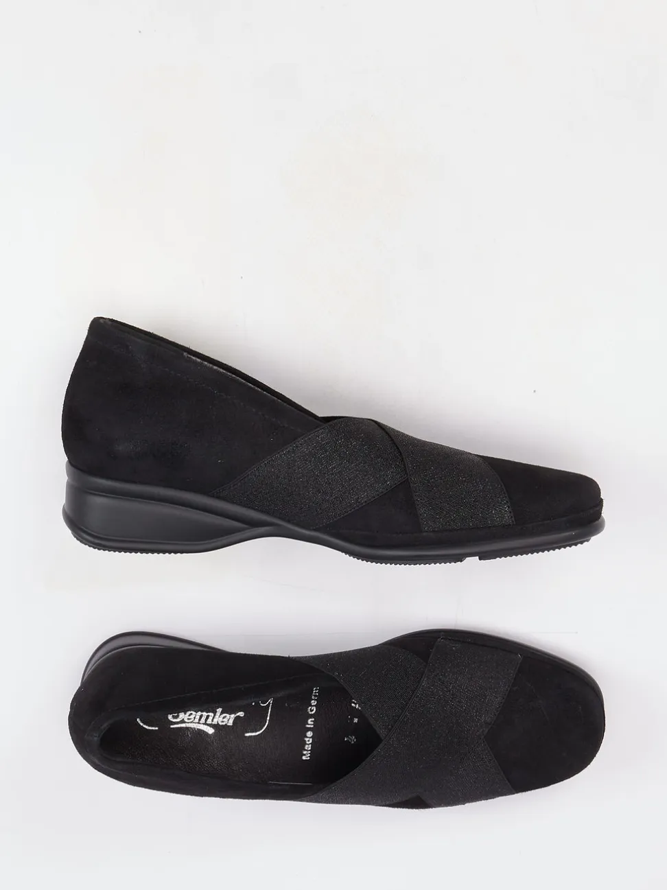 Semler – Komfort-Slipper aus Veloursleder schwarz