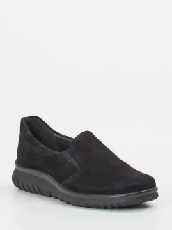 Semler – Komfort-Slipper aus Veloursleder schwarz