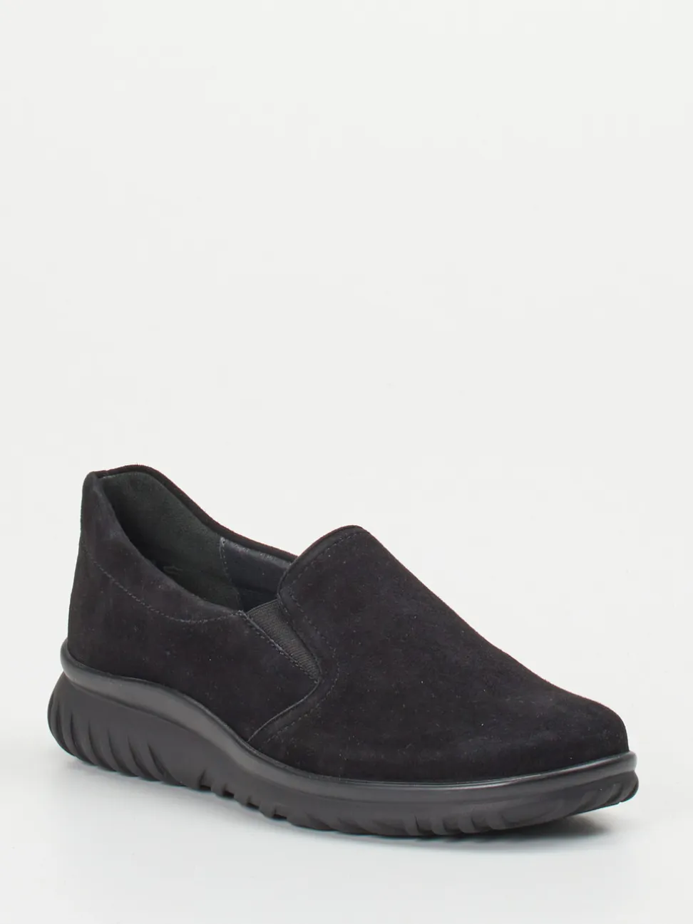 Semler – Komfort-Slipper aus Veloursleder schwarz