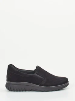 Semler – Komfort-Slipper aus Veloursleder schwarz