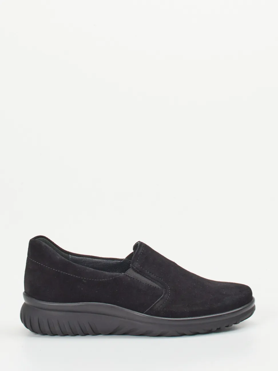 Semler – Komfort-Slipper aus Veloursleder schwarz