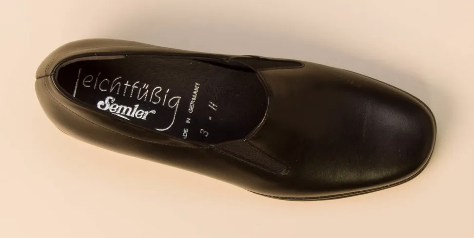 Semler – Komfort-Slipper aus Kalbleder schwarz
