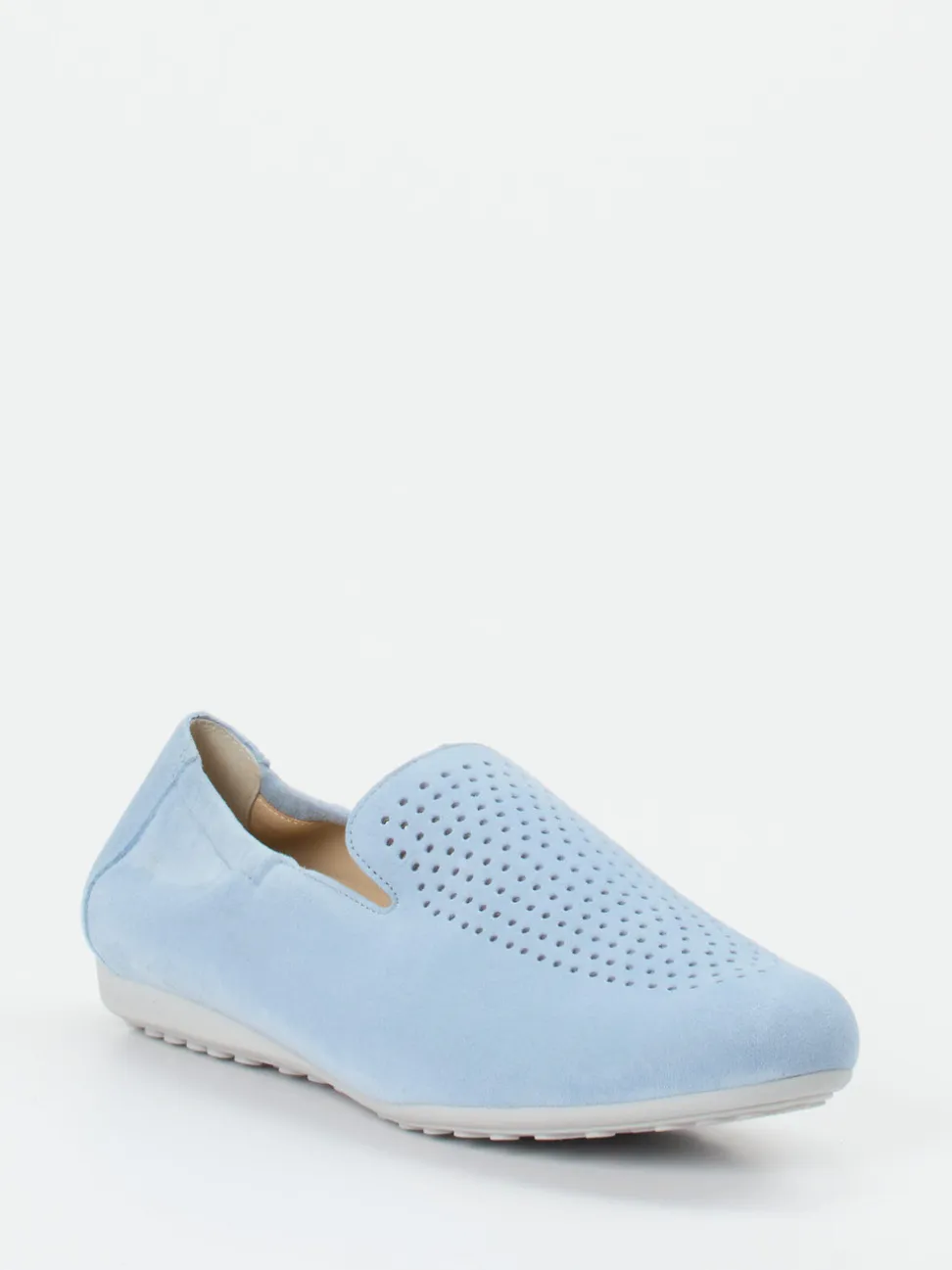 Semler – Komfort-Slipper aus Veloursleder hellblau