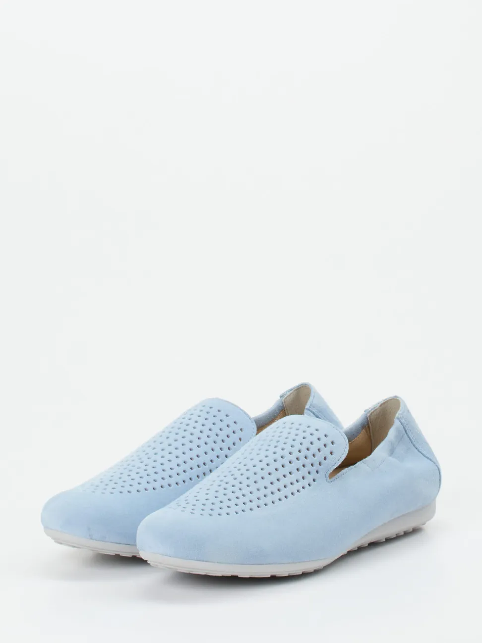 Semler – Komfort-Slipper aus Veloursleder hellblau