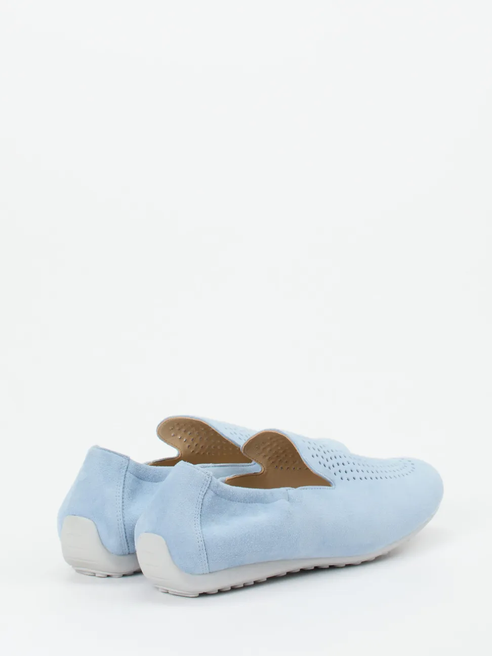Semler – Komfort-Slipper aus Veloursleder hellblau