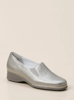 Semler – Komfort-Slipper aus Metallicleder silber
