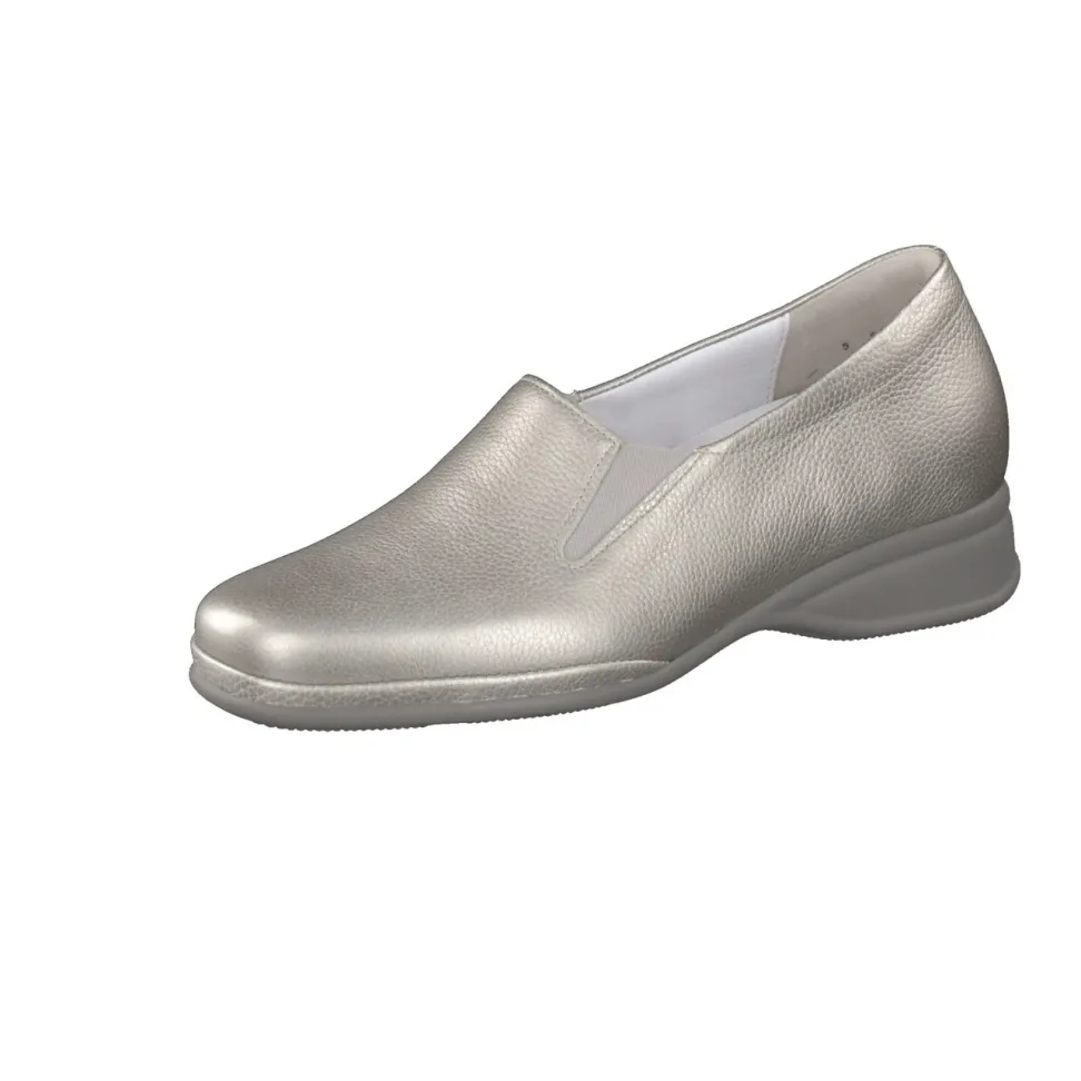 Semler – Komfort-Slipper aus Metallicleder silber