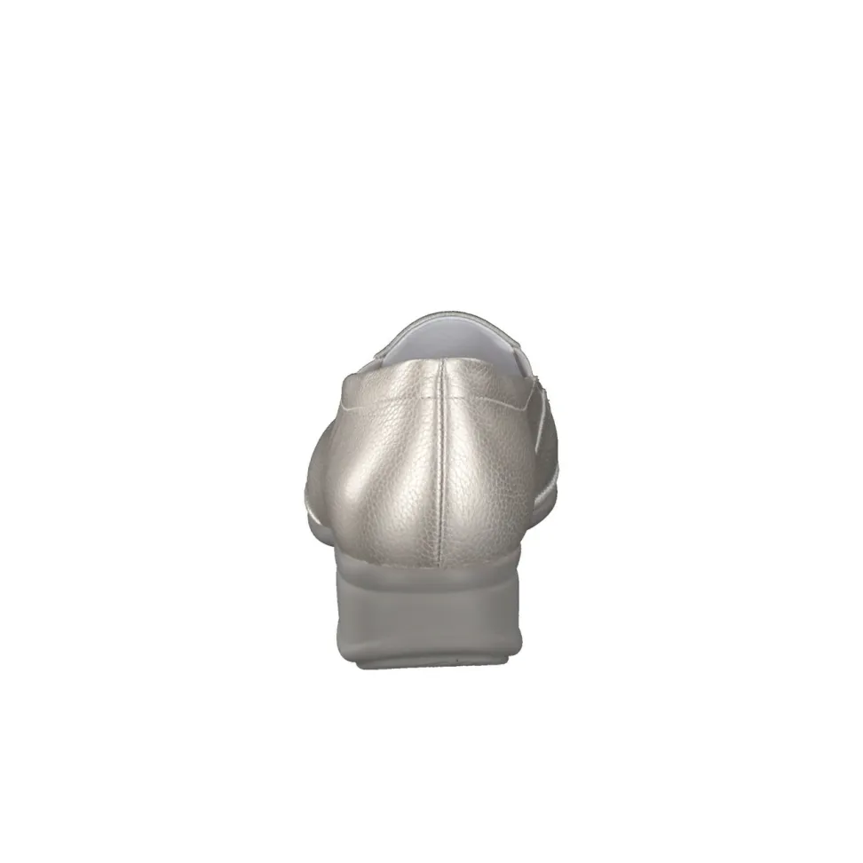 Semler – Komfort-Slipper aus Metallicleder silber