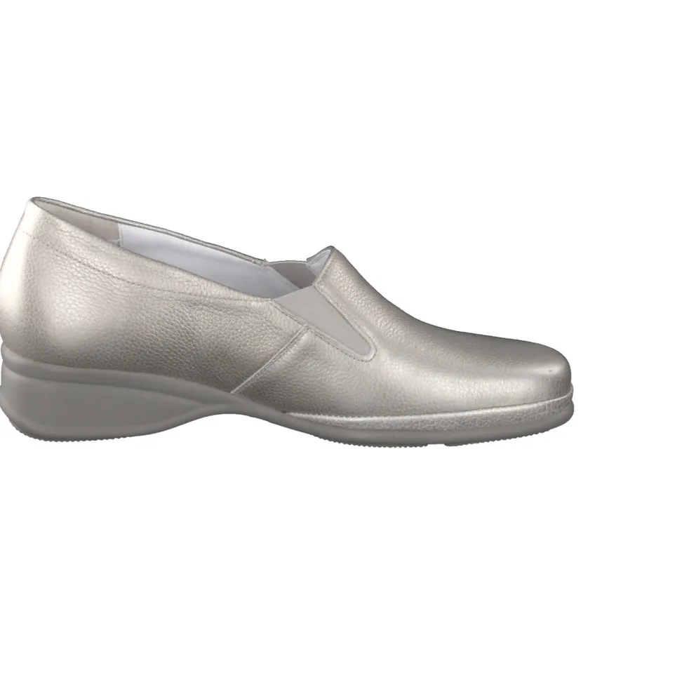 Semler – Komfort-Slipper aus Metallicleder silber