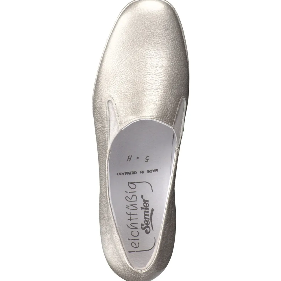 Semler – Komfort-Slipper aus Metallicleder silber