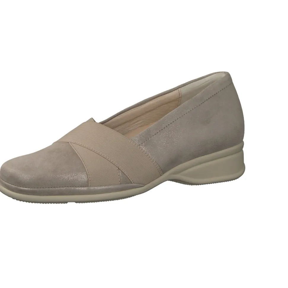 Semler – Komfort-Slipper aus Metallicleder Beige