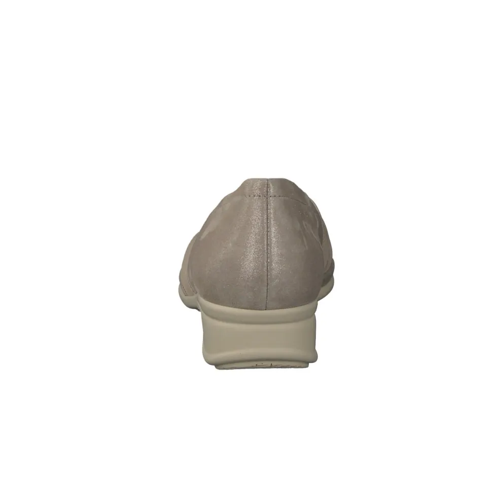 Semler – Komfort-Slipper aus Metallicleder Beige