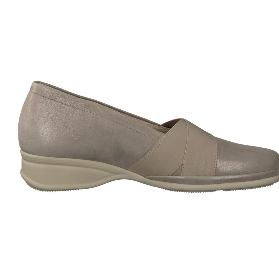 Semler – Komfort-Slipper aus Metallicleder Beige