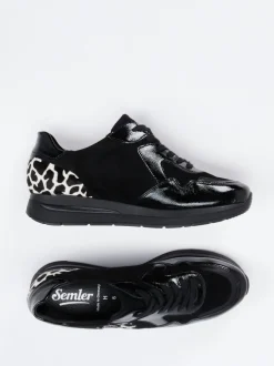 Semler – Komfort-Sneaker aus Veloursleder schwarz