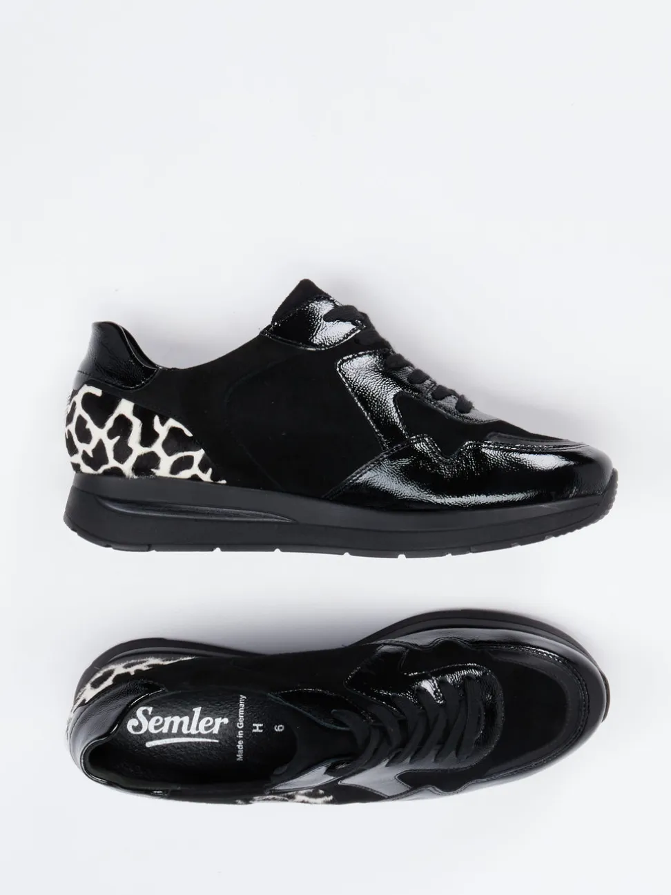 Semler – Komfort-Sneaker aus Veloursleder schwarz