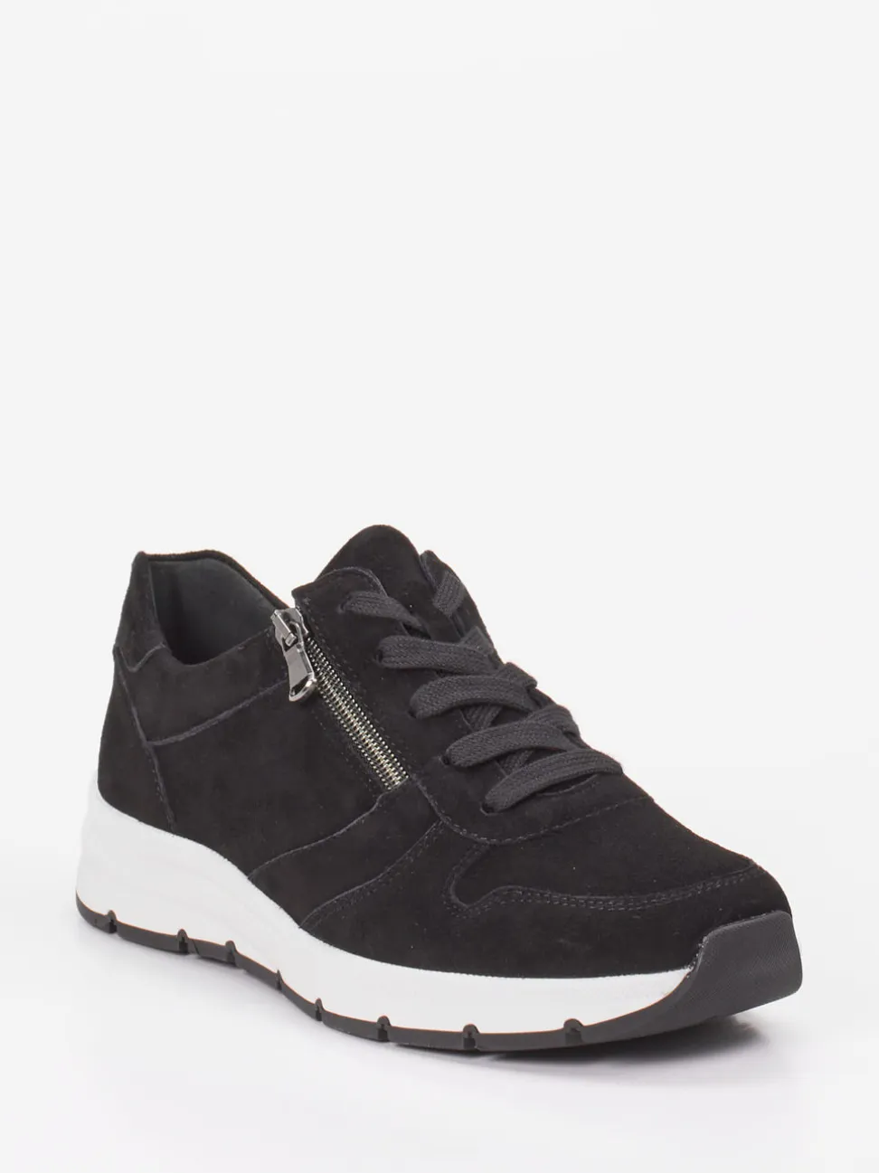 Semler – Komfort-Sneaker aus Veloursleder schwarz