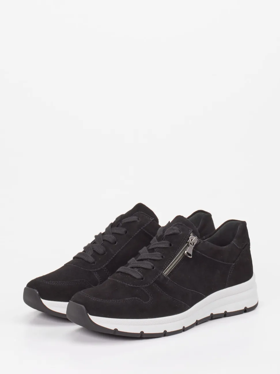 Semler – Komfort-Sneaker aus Veloursleder schwarz