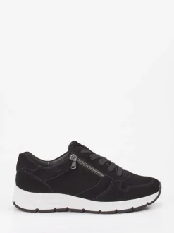 Semler – Komfort-Sneaker aus Veloursleder schwarz