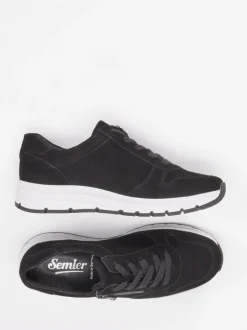 Semler – Komfort-Sneaker aus Veloursleder schwarz